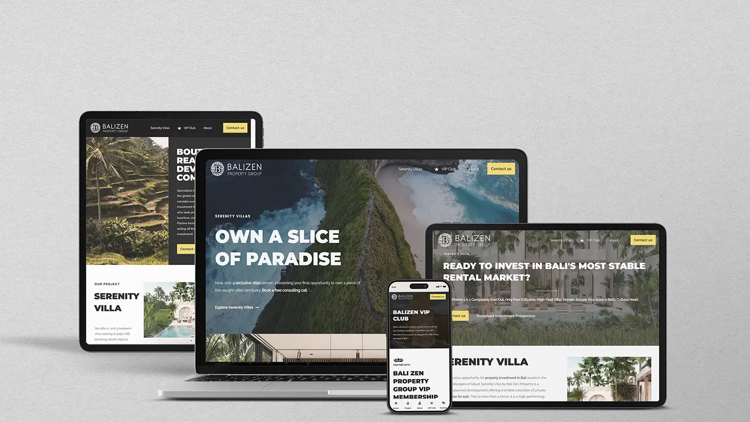 Real estate website with professional branding and property listings