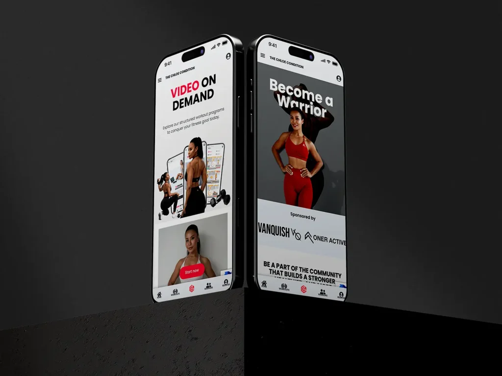 Mobile optimized fitness membership website for Chloe Condition influencer platform