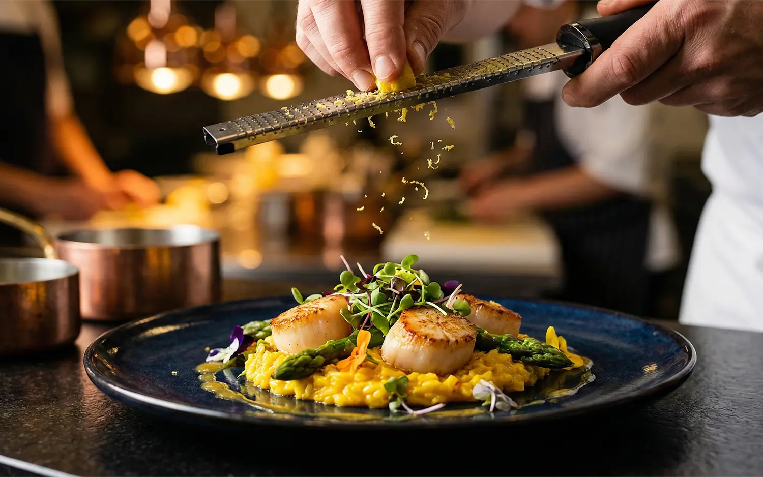 Restaurant website with professional branding and food visuals